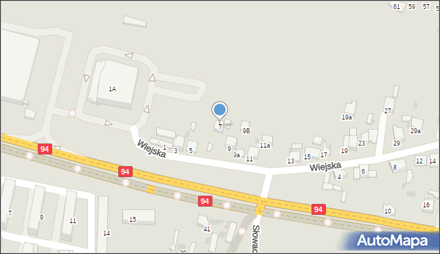 Olkusz, Wiejska, 7, mapa Olkusz