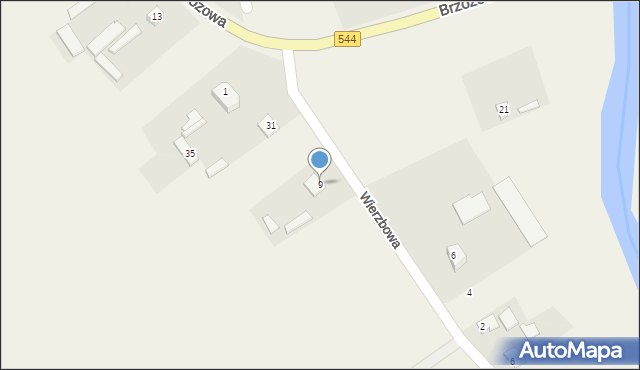 Olszewo-Borki, Wierzbowa, 9, mapa Olszewo-Borki