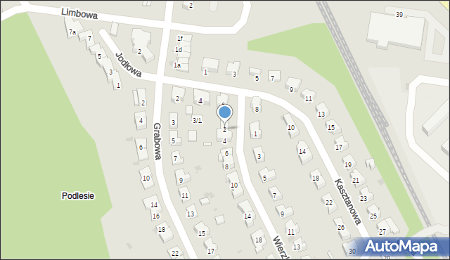 Olsztyn, Wierzbowa, 2, mapa Olsztyna