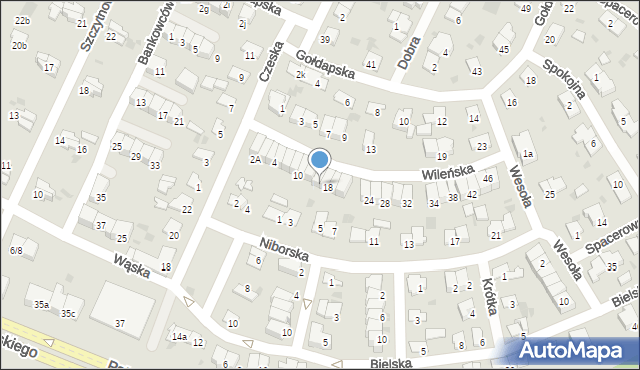 Olsztyn, Wileńska, 16, mapa Olsztyna