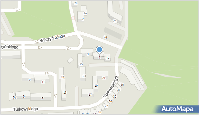 Olsztyn, Wilczyńskiego Tomasza, bp., 1, mapa Olsztyna