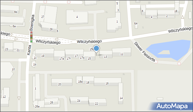 Olsztyn, Wilczyńskiego Tomasza, bp., 15a, mapa Olsztyna