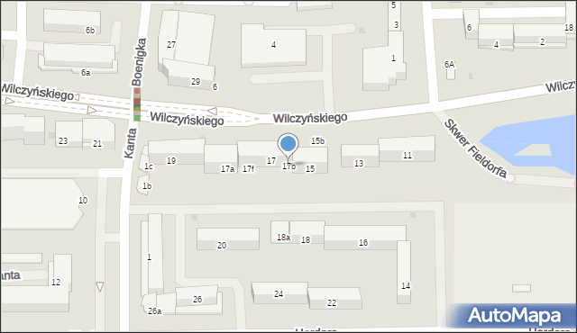 Olsztyn, Wilczyńskiego Tomasza, bp., 17b, mapa Olsztyna