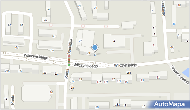 Olsztyn, Wilczyńskiego Tomasza, bp., 6, mapa Olsztyna