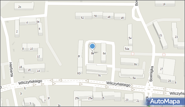 Olsztyn, Wilczyńskiego Tomasza, bp., 6e, mapa Olsztyna