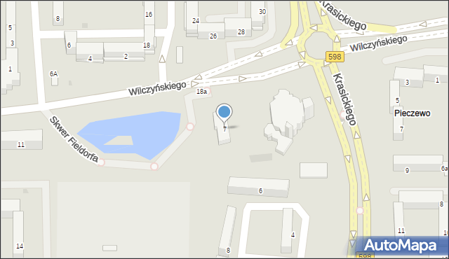 Olsztyn, Wilczyńskiego Tomasza, bp., 7, mapa Olsztyna