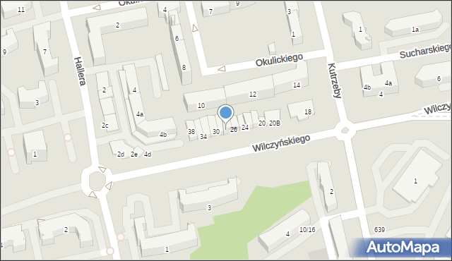 Olsztyn, Wilczyńskiego Tomasza, bp., 28, mapa Olsztyna