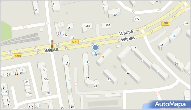 Olsztyn, Witosa Wincentego, 9a, mapa Olsztyna