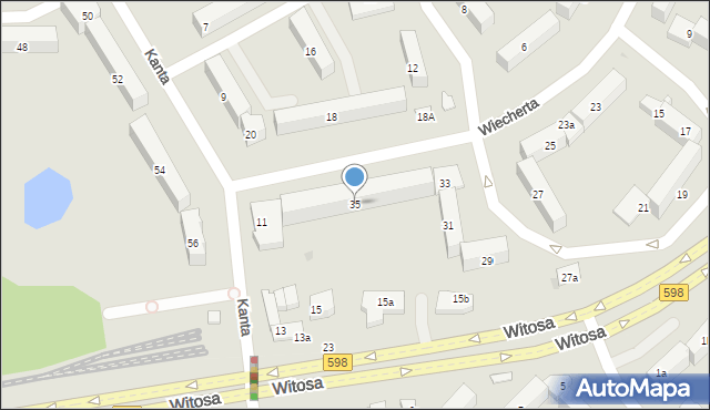 Olsztyn, Wiecherta Ernsta, 35, mapa Olsztyna