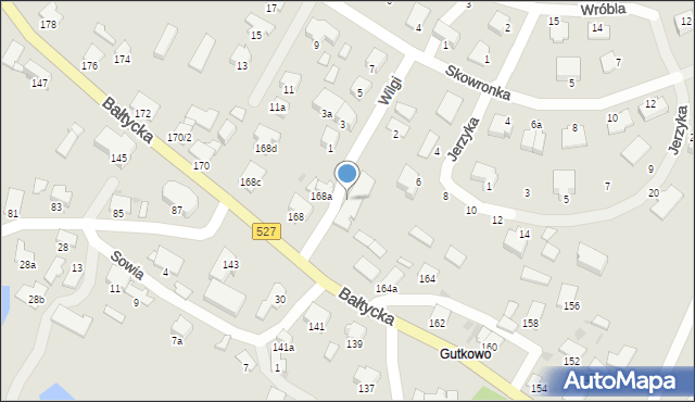 Olsztyn, Wilgi, 2a, mapa Olsztyna