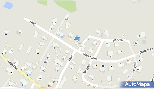 Olsztyn, Wilgi, 4, mapa Olsztyna