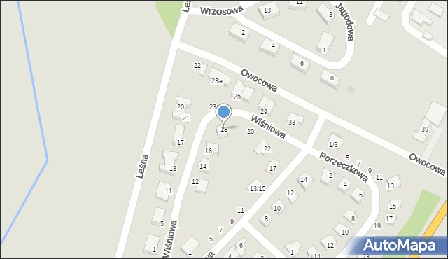 Olsztynek, Wiśniowa, 18, mapa Olsztynek