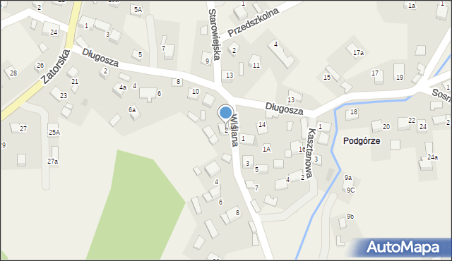 Olszyny, Wiślana, 2, mapa Olszyny