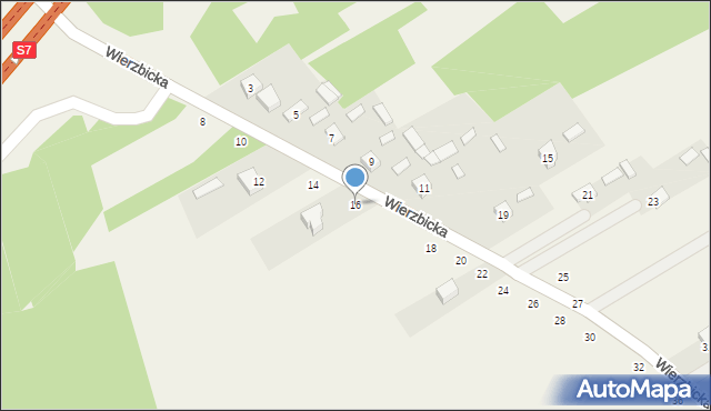 Orońsko, Wierzbicka, 16, mapa Orońsko