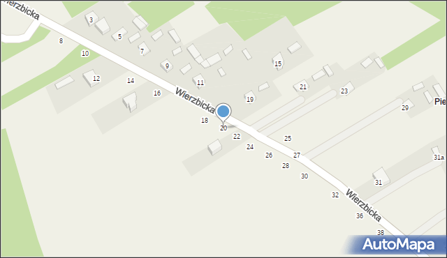 Orońsko, Wierzbicka, 20, mapa Orońsko