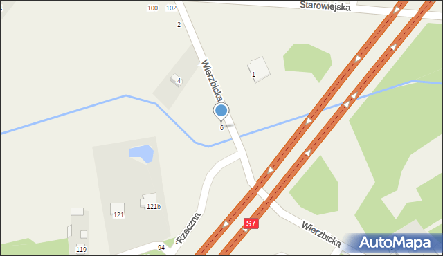 Orońsko, Wierzbicka, 6, mapa Orońsko