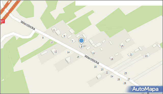 Orońsko, Wierzbicka, 9, mapa Orońsko