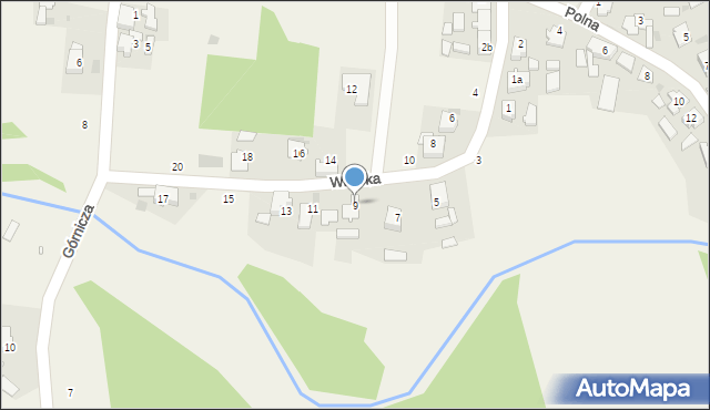 Ortowice, Wiejska, 9, mapa Ortowice