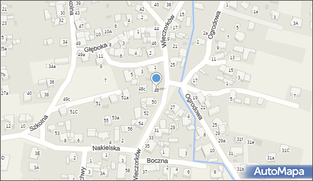 Orzech, Wieczorków, 48, mapa Orzech