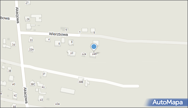 Orzesze, Wierzbowa, 14A, mapa Orzesze