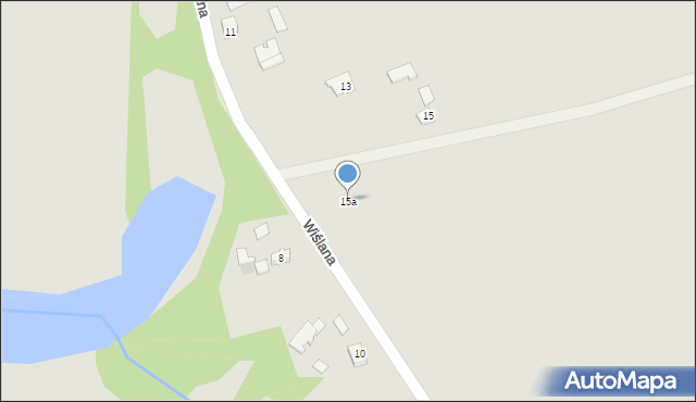 Osiek, Wiślana, 15a, mapa Osiek