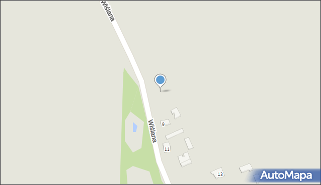 Osiek, Wiślana, 9a, mapa Osiek