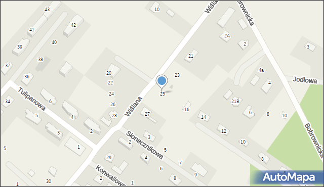 Osiek nad Wisłą, Wiślana, 25, mapa Osiek nad Wisłą