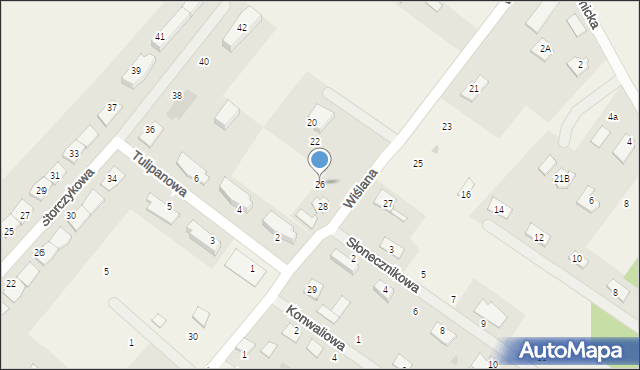 Osiek nad Wisłą, Wiślana, 26, mapa Osiek nad Wisłą
