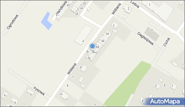 Osiek nad Wisłą, Wiślana, 3J, mapa Osiek nad Wisłą