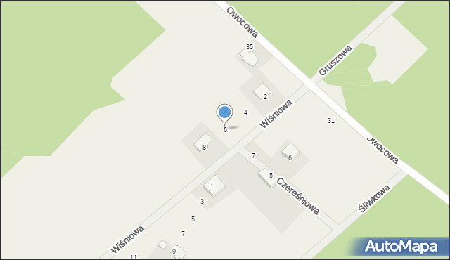 Osiek nad Wisłą, Wiśniowa, 6, mapa Osiek nad Wisłą