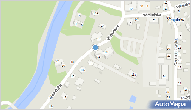 Osjaków, Wieluńska, 11/2B, mapa Osjaków