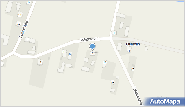 Osmolin, Wiatraczna, 8, mapa Osmolin