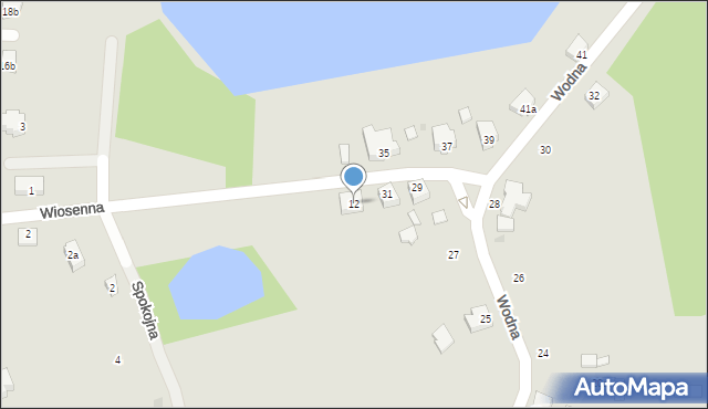 Ośno Lubuskie, Wiosenna, 12, mapa Ośno Lubuskie