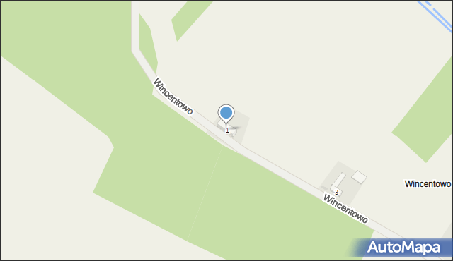 Osowa Sień, Wincentowo, 1, mapa Osowa Sień