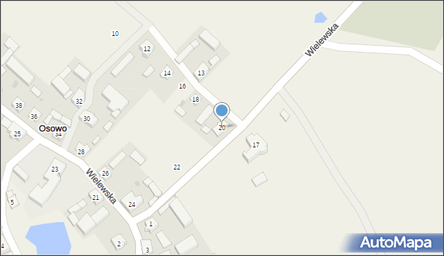 Osowo, Wielewska, 20, mapa Osowo