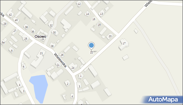Osowo, Wielewska, 22, mapa Osowo