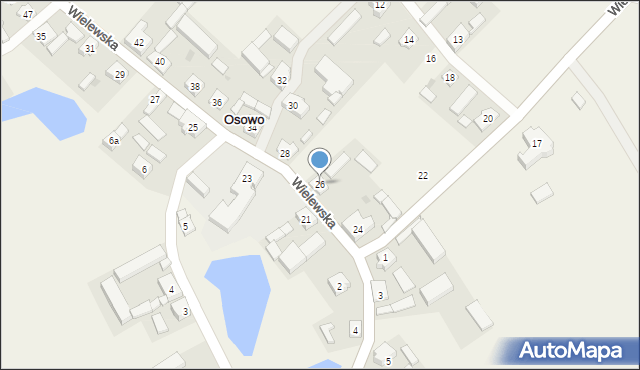 Osowo, Wielewska, 26, mapa Osowo