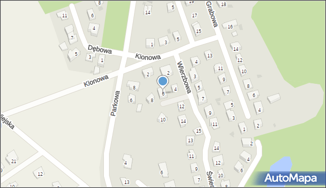 Ostróda, Wierzbowa, 6, mapa Ostróda