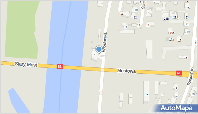Ostrołęka, Wioślarska, 3, mapa Ostrołęka