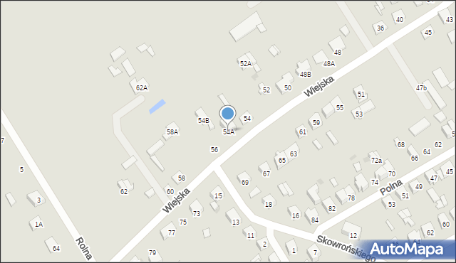 Ostrołęka, Wiejska, 54A, mapa Ostrołęka
