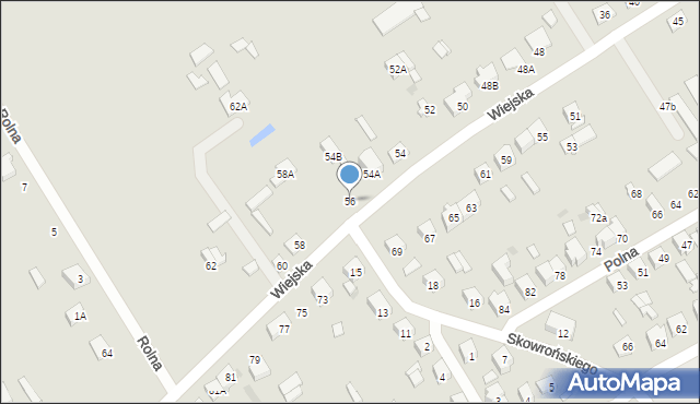 Ostrołęka, Wiejska, 56, mapa Ostrołęka
