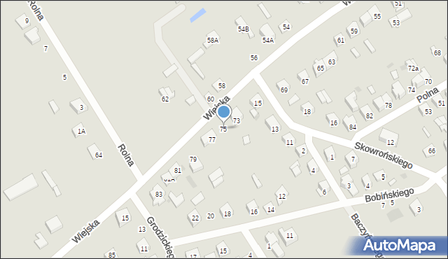 Ostrołęka, Wiejska, 75, mapa Ostrołęka