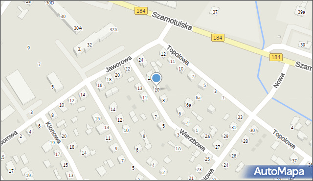 Ostroróg, Wierzbowa, 9, mapa Ostroróg