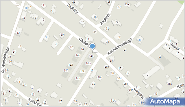 Ostrów Mazowiecka, Wiejska, 14r, mapa Ostrów Mazowiecka