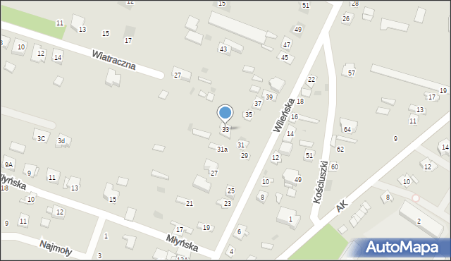 Ostrów Mazowiecka, Wileńska, 33, mapa Ostrów Mazowiecka