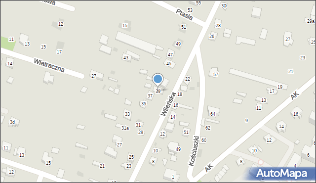 Ostrów Mazowiecka, Wileńska, 39, mapa Ostrów Mazowiecka