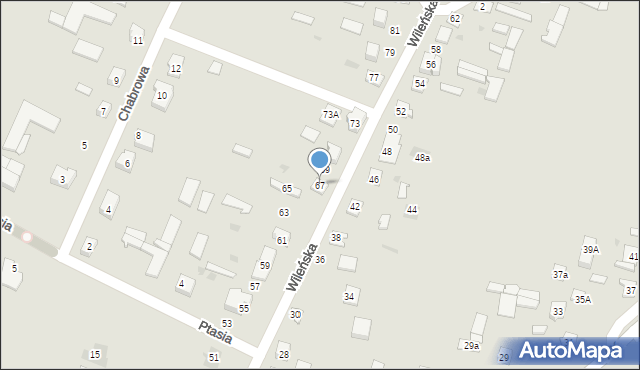 Ostrów Mazowiecka, Wileńska, 67, mapa Ostrów Mazowiecka