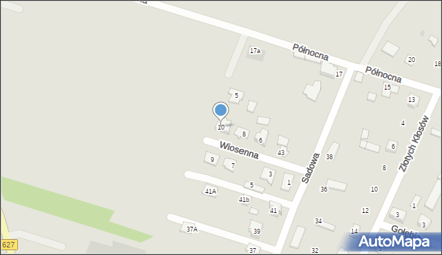 Ostrów Mazowiecka, Wiosenna, 10, mapa Ostrów Mazowiecka