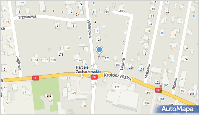 Ostrów Wielkopolski, Wiklinowa, 2b, mapa Ostrów Wielkopolski