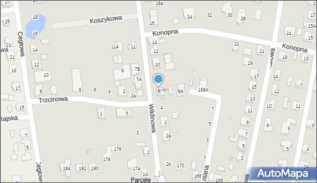 Ostrów Wielkopolski, Wiklinowa, 6, mapa Ostrów Wielkopolski